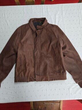 Vintage Women's Brown Bomber Style Heavy Leather Jacket
